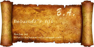 Beluzsár Ali névjegykártya